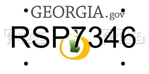 RSP7346 Georgia License Plate