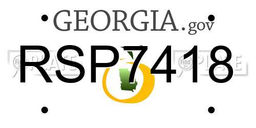 RSP7418 Georgia License Plate