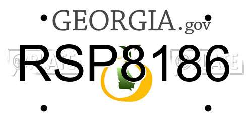 RSP8186 Georgia License Plate