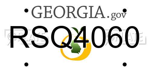 RSQ4060 Georgia License Plate