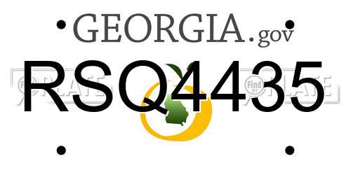 RSQ4435 Georgia License Plate