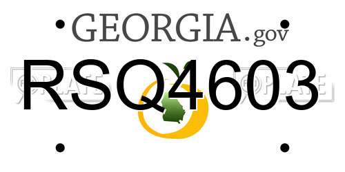 RSQ4603 Georgia License Plate