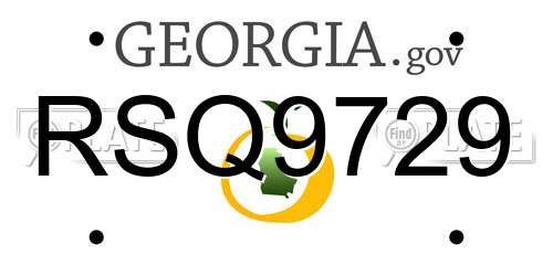 RSQ9729 Georgia License Plate
