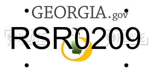 RSR0209 Georgia License Plate