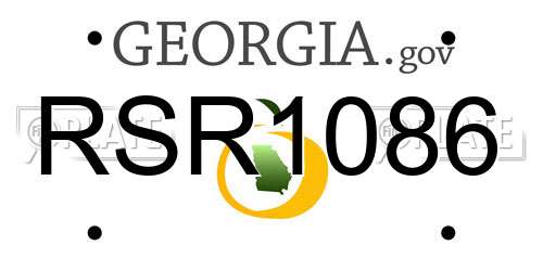 RSR1086 Georgia License Plate