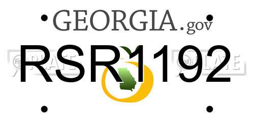 RSR1192 Georgia License Plate