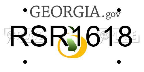 RSR1618 Georgia License Plate