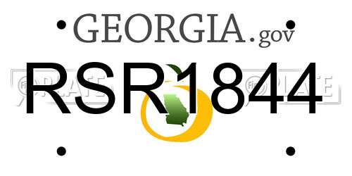 RSR1844 Georgia License Plate