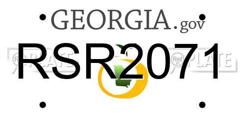 RSR2071 Georgia License Plate