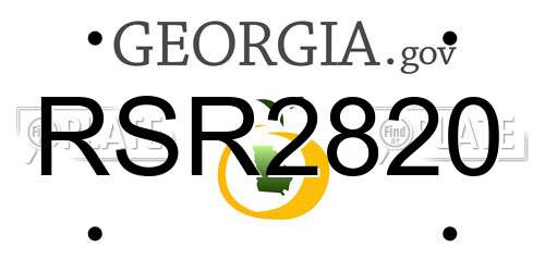 RSR2820 Georgia License Plate