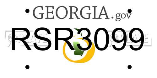 RSR3099 Georgia License Plate