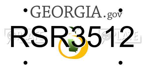 RSR3512 Georgia License Plate