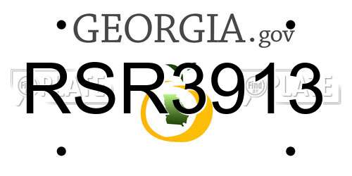 RSR3913 Georgia License Plate