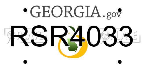 RSR4033 Georgia License Plate