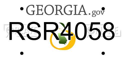 RSR4058 Georgia License Plate