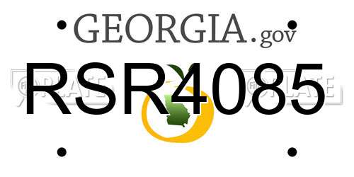 RSR4085 Georgia License Plate