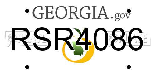 RSR4086 Georgia License Plate
