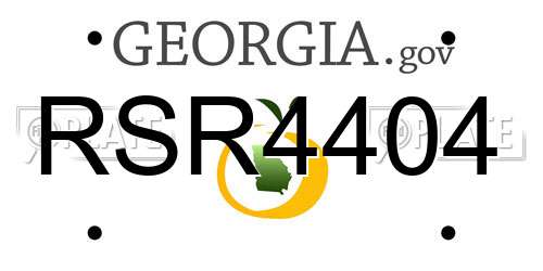 RSR4404 Georgia License Plate