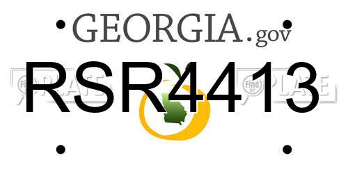 RSR4413 Georgia License Plate