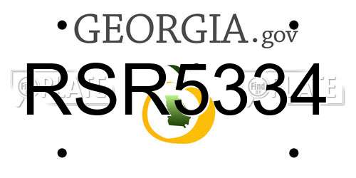 RSR5334 Georgia License Plate