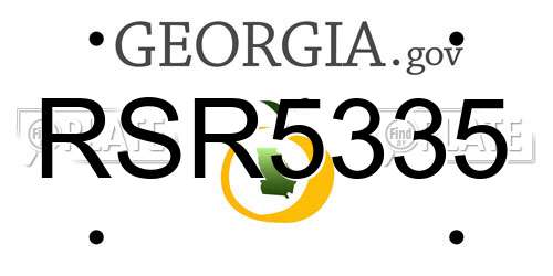 RSR5335 Georgia License Plate