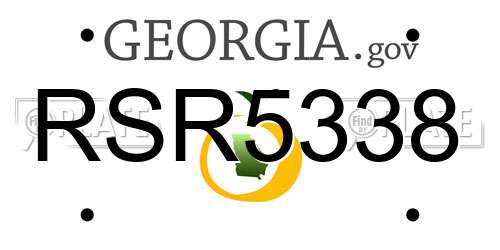RSR5338 Georgia License Plate