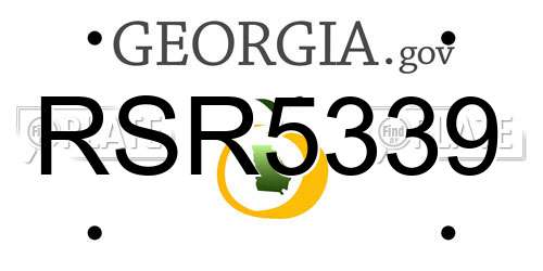 RSR5339 Georgia License Plate