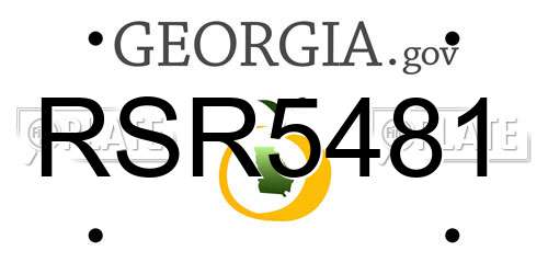 RSR5481 Georgia License Plate