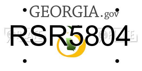 RSR5804 Georgia License Plate