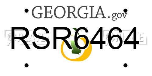 RSR6464 Georgia License Plate