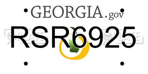 RSR6925 Georgia License Plate