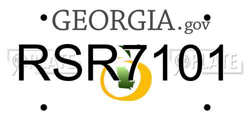 RSR7101 Georgia License Plate
