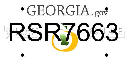RSR7663 Georgia License Plate