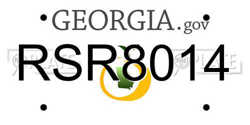 RSR8014 Georgia License Plate