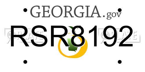 RSR8192 Georgia License Plate