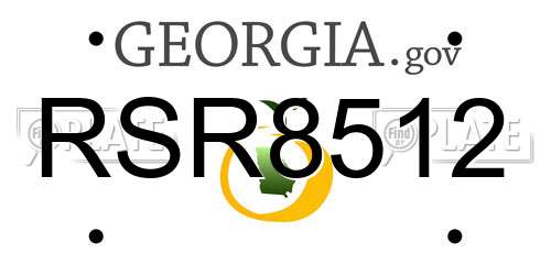 RSR8512 Georgia License Plate