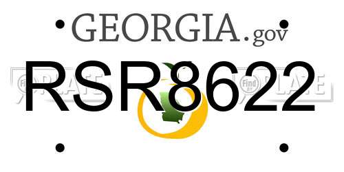 RSR8622 Georgia License Plate