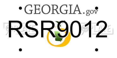 RSR9012 Georgia License Plate