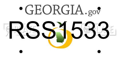 RSS1533 Georgia License Plate