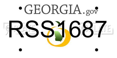 RSS1687 Georgia License Plate