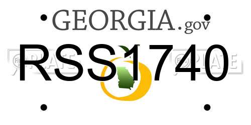 RSS1740 Georgia License Plate