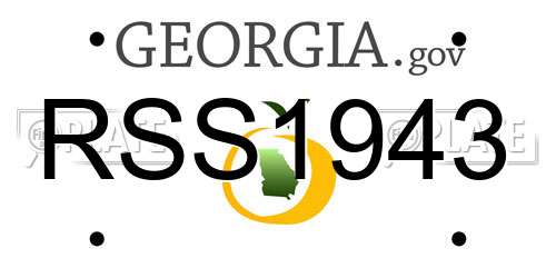 RSS1943 Georgia License Plate