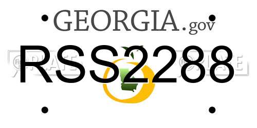 RSS2288 Georgia License Plate