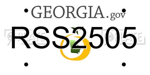 RSS2505 Georgia License Plate