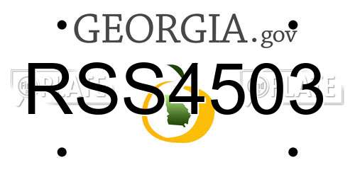 RSS4503 Georgia License Plate