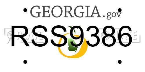 RSS9386 Georgia License Plate