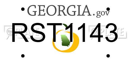 RST1143 Georgia License Plate