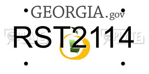 RST2114 Georgia License Plate
