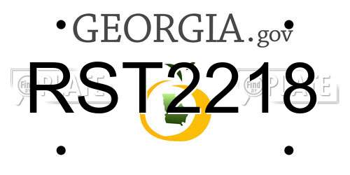 RST2218 Georgia License Plate