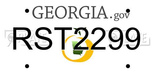 RST2299 Georgia License Plate